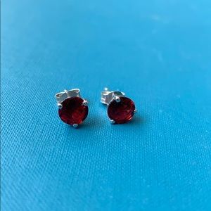 Garnet stud earrings